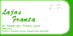 lajos franta business card